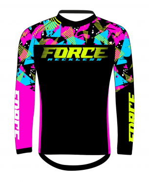 dres Force RECKLESS dlouhý rukáv černo-růžovo-fluo