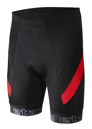 Etape - pánské kalhoty PROFI PAS s vložkou, černá/červená