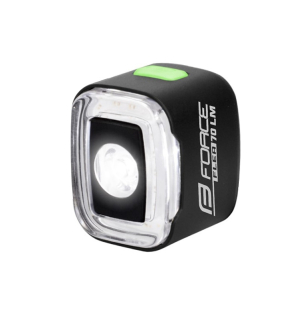 blikačka přední FORCE FLEA 70LM USB, černá