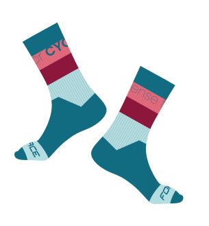 ponožky FORCE BLEND, tm.tyrkys.-růžové L-XL/42-46