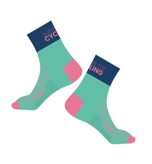 ponožky FORCE DIVIDED, modro-tyrk-růž. L-XL/42-46
