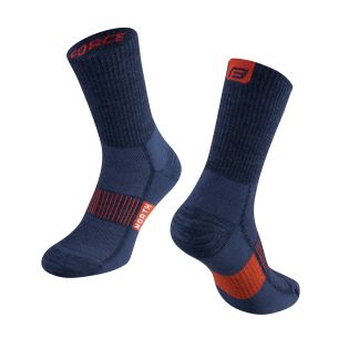 ponožky FORCE NORTH, modro-oranžové L-XL/42-47