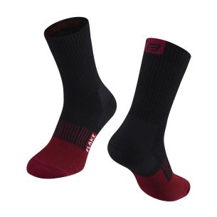 ponožky FORCE FLAKE, černo-bordo L-XL/42-47