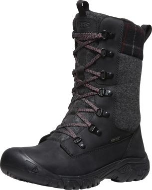 Keen GRETA TALL BOOT WP WOMEN black/black plaid US 9,5
