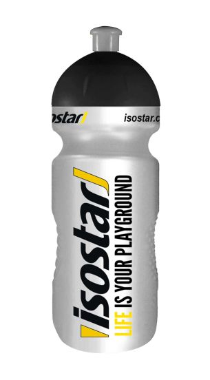 láhev ISOSTAR 0,65 l, výsuvný vršek, stříbrná