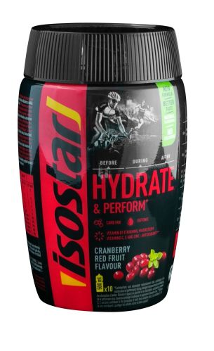 ISOSTAR prášek Hydrate and Perform, 400 g,brusinka