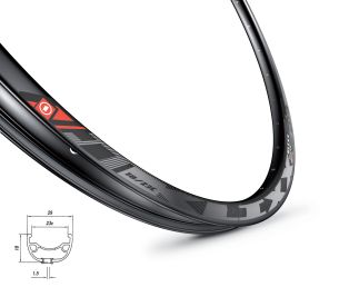 ráfek MACH1 KLIXX DISC 622x23, 32 děr, černý ráfek MACH1 KLIXX DISC 622x23, 32 děr, černý