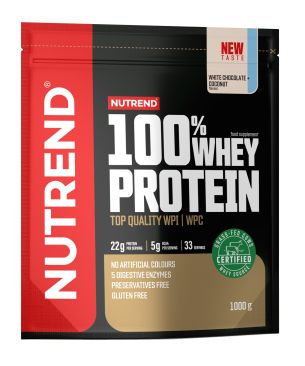 100% WHEY PROTEIN 1000g,sáček, bílá čokoláda+kokos 100% WHEY PROTEIN 1000g,sáček, bílá čokoláda+kokos