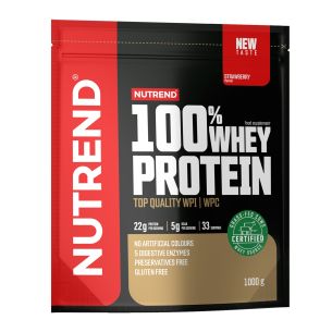 100% WHEY PROTEIN 1000g, sáček, jahoda