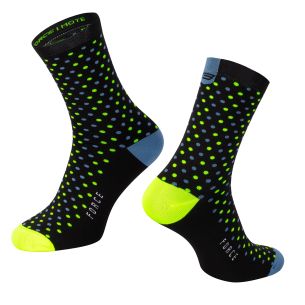 ponožky FORCE MOTE, černo-modro-fluo L-XL/42-46