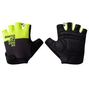 rukavice FORCE FINE, černo-fluo XXL