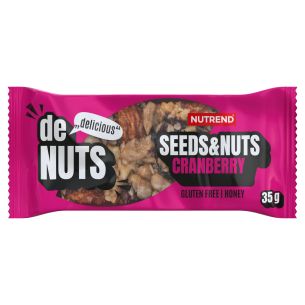 Denuts Seeds and Nuts, tyčinka, 35 g brusinka