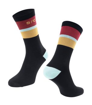 ponožky FORCE STRIPE dlouhé, černé S-M/36-41