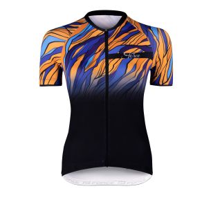 dres F LIFE UNI kr. rukáv, črn-modro-oranžový M