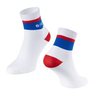 ponožky FORCE STRIPE krátké, bílo-modré L-XL/42-46