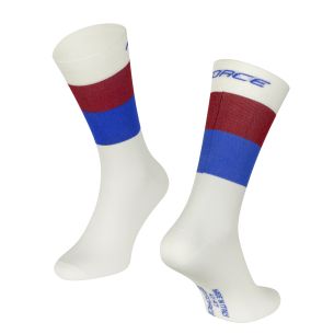 ponožky FORCE RAINBOW,krém-modro-červ. L-XL/43 -47