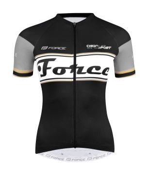 dres F RETRO UNI kr. rukáv, černo-zlatý XL