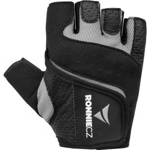 Fitness rukavice Ronnie.cz Easy Workout (šedé) - 1 pár, XS - šedé