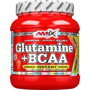Glutamine + BCAA Powder - 300 g, citron-limeta