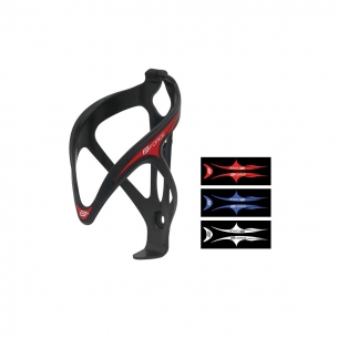 košík láhve FORCE STICK plastový, černý+nálepky