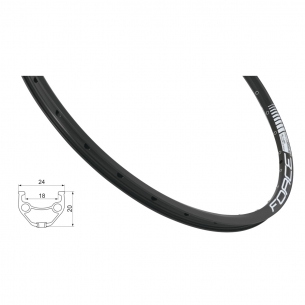 ráfek FORCE BASIC DISC 584x18 36děr, černý