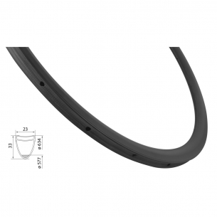 ráfek silniční galuskový KARBON 33mm, 20děr